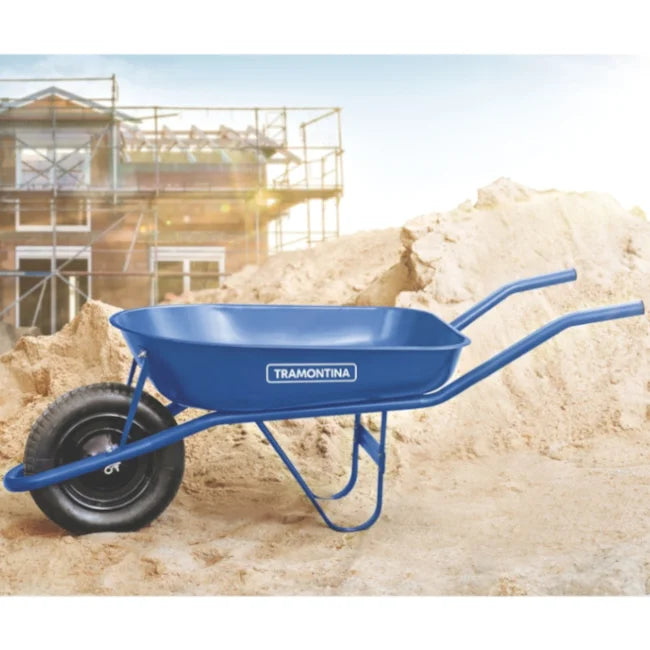 Carrinho de Mão com Caçamba Rasa 50 Litros Braço Metálico Pneu com Câmara 77704432 TRAMONTINA