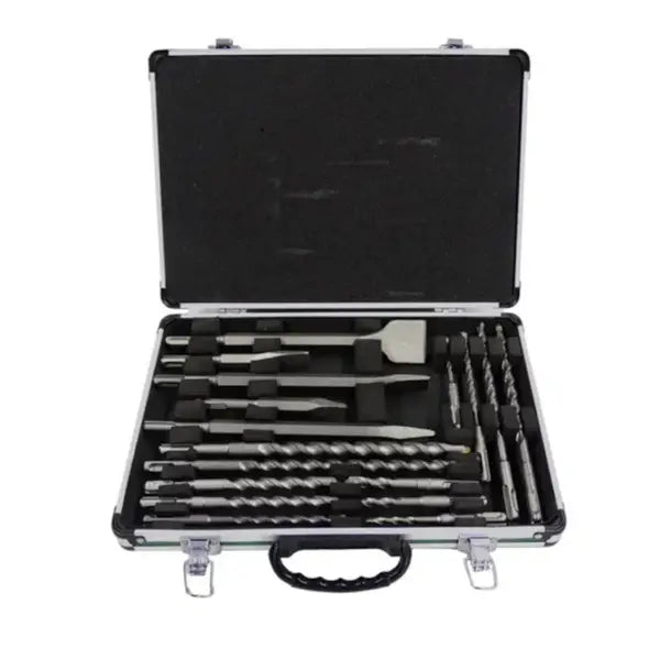 Jogo de Brocas Ponteiro e Talhadeira SDS PLUS com 18 Peças HT