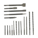 Jogo de Brocas Ponteiro e Talhadeira SDS PLUS com 18 Peças HT