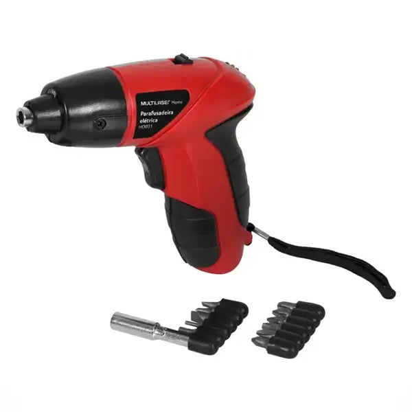 Parafusadeira a Bateria 4,8V MULTILASER com Kit Bolsa 18POL e Jogo de Chave Allen